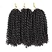 3 Packs/lot (Total 9 Bundles)Eunice Hair Marlybob Crochet Hair Afro Kinky Curly Hair Crochet Braids Curly Wave Crochet Braiding Hair Synthetic Hair Extension 3 Bundles/Pack 3 Packs/Lot (8 inch, black)