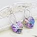 EleQueen 925 Sterling Silver CZ Love Heart French Hook Dangle Earrings Vitrail Light Made with Austrian Crystals for Women, Valentine's Day/Mother's Day/Christmas Jewelry Gift for Girlfriend/Mom