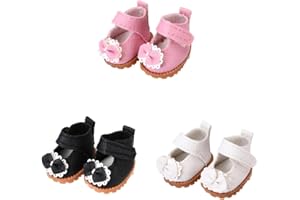 WHYS FXSN 3 Pairs of Doll Shoes Suitable for 17cm Dolls, 3 Colors Suitable for Different Clothing Styles, 17cm Doll Accessories (Colors B)