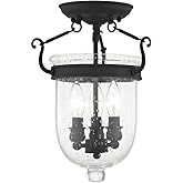 Livex Lighting 5081-04 Jefferson 3-Light Ceiling Mount, Black