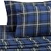 Amazon Brand – Pinzon Plaid Flannel Bed Sheet Set - Queen, Blackwatch Plaid