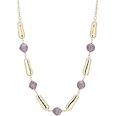 Long Gold Beaded Necklaces for Women Long Chain Necklace with Chunky Resin/Pearl Beads Gold Costume Jewelry Gifts