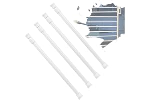 2PCS Small Tension Curtain Rods Telescoping Spring Rod, Short Window Rod No Drilling Tension Rods for Window Bedroom Kitchen 