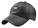 Men's Classic Plain Adjustable Leather Baseball Cap Sports Outdoor Panel Hat Sun Hat Black