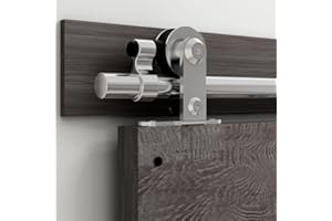 CCJH 6.6FT Stainless Steel Barn Door Hardware Kit, Sliding Barn Door Hardware Kit for Single Wood Door, Top Mount Shape Rolle