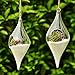 Siyaglass Pack of 2 Hanging Terrarium Glass Vase Flower Air Plant Pot Container Home Office Decoration Olive Shape