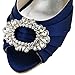 ElegantPark Women High Heel Pumps Peep Toe Brooch Ruched Satin Evening Prom Wedding Shoes