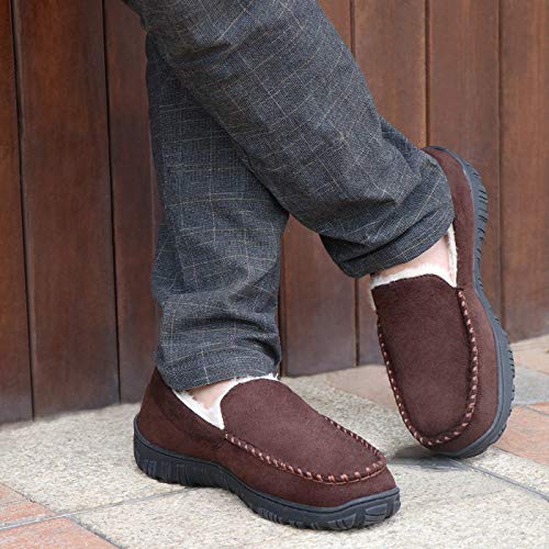mens house shoes with rubber soles