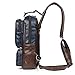 Small Blue Sling Crossbody Backpack Shoulder Bag for Men Women Vintage PU Leather CrossBody One Strap Casual Sling Backpack Cycling USB Charger