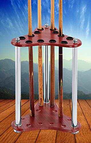 Frjjthchy Waterproof Cue Rack Wood Easy to Assemble Billiard Stick Rack for Home Office (White) - Thumbnail 2