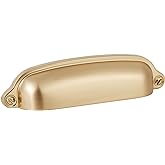 HARPOON 10 Pack Bin Cup Handle Pulls,Vintage Drawer Pulls,Cabinet Hardware,Shell Handle,3.78 Inch Champagne Gold