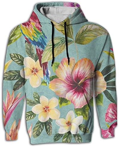 Dlqafr New Decor Bird Of Paradise Floral Pattern Bts Sweatshirt Cheap Drawstring Navy Hoodie