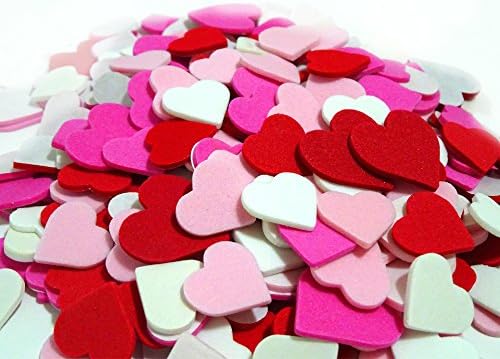 3 Set of 300 Mini Hearts Foam Stickers, Valentine's Day Heart Stickers, Arts and Crafts Decorative Stickers, Pink Heart Adhesive Children's Fun Crafts - Teacher's Art Room Crafts, Acid Free. 900pcs.