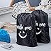 HOMEST 2 Pack XL Wash Me Travel Laundry Bag, Dirty Garments Organizer, Large Enough to Hold 4 Loads of Clothes, Easy Fit a Hamper or Clothing Basket, Black and Red