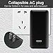 10000mAh Power Bank, Ultra Slim and Compact High-Speed-Charging Portable Charger with Built-in AC Plug, Three different kinds of Charging Cables Compatible with iPhone, Samsung Galaxy and More(Black)