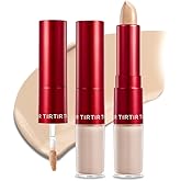 TIRTIR Glide&Hide Blurring Concealer - Creamy texture, Conceals dark circles and wrinkles, Dual formula (liquid tip & balm stick), Long-lasting wear, Korean Makeup, #4N, 0.28 Oz