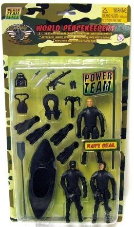 World Peacekeepers - 9cm Poseable action figurer with accessories - Navy Seals by Power Team Elite