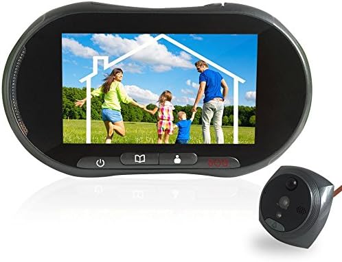 Danmini 5inch HD Screen Monitor 140 Degree Wide Angle GSM Intercom Door Viewer Doorbell with PIR Motion Detection Security Camera Cam IR Night Vision