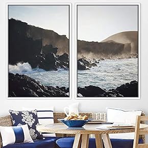 signwin 2 Piece Framed Canvas Wall Art Coastal...