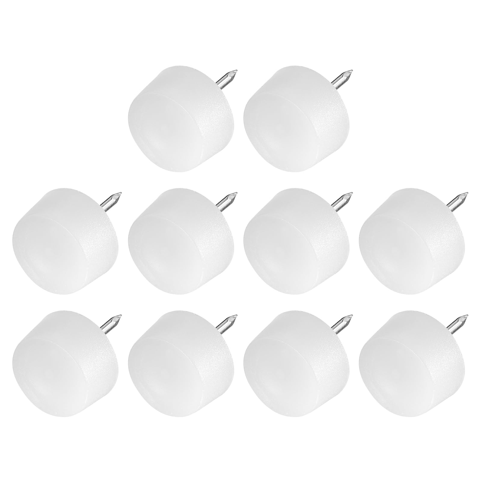 METALLIXITY Furniture Feet Nail (16mm/0.63in) 60Pcs, Plastic Round Thick Base Chair Glides Sliders - for Chairs Sofa Furniture Sliders Protector Pad, White