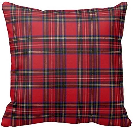 Royal Stewart Tartan Throw Square Pillow Sham Cushion Cover 18X18