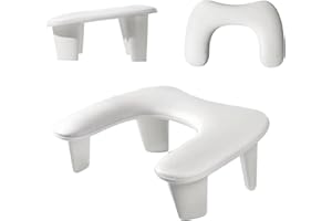 RONAME Arm Rest for Nails Tech, Nail Arm Rest Stand, Pale White U Shaped Manicure Hand Rest, Soft PU Leather Fabric for Nail Salon Supplies 2024