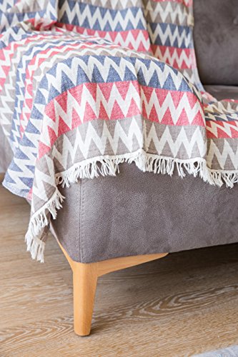 Mebien Gypsy Design 100% cotton natural pestamal bath pools spas beaches gyms saunas yoga towel multi purpose throw to your couch sofa bed picnic for baby women man (Red Navy Brown) - Thumbnail 6