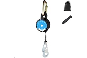 11FT Shemior Web Self Retracting Lifeline, No Tangle Lightweight Housing SRL, Self Retractable Safety Lanyard, Fall Arrest Protection PPE Gear for Roofing Construction, OSHA/ANSI Compliant