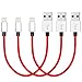 SGIN iPhone Cable,3Pack 8 inches Short Nylon Braided Cord Lightning Cable Certified to USB Charging Charger for iPhone 7,7 Plus,6S,6 Plus,SE,5S,5,iPad,iPod Nano 7 - Red