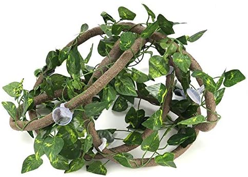 爬虫類 テラリウム つる 吸盤付き 爬虫類ジャングル 人工植物 装飾 観葉植物 ペット生息地の装飾 デコレーション 水槽 両生類 ケージ飾り 1