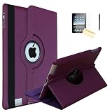 iPad Air 2 Case, JYtrend (R) Rotating Stand Smart Case Cover Magnetic Auto Wake Up/Sleep for iPad Air 2 A1566 A1567 MGLW2LL/A MH0W2LL/A MGL12LL/A MH2V2LL/A MH2W2LL/A MH2U2LL/A (Purple)