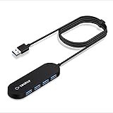 TWOPAN 4-Port USB Hub 3.0 with 4ft Extended Cable, Ultra Slim USB Port Hub Splitter for Laptop, MacBook Pro/Air 2021, iMac, C