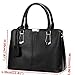 OURBAG Women Leather Handbags Fashion Top Handle Bag Cross body Shoulder Bag for Ladies Black Medium