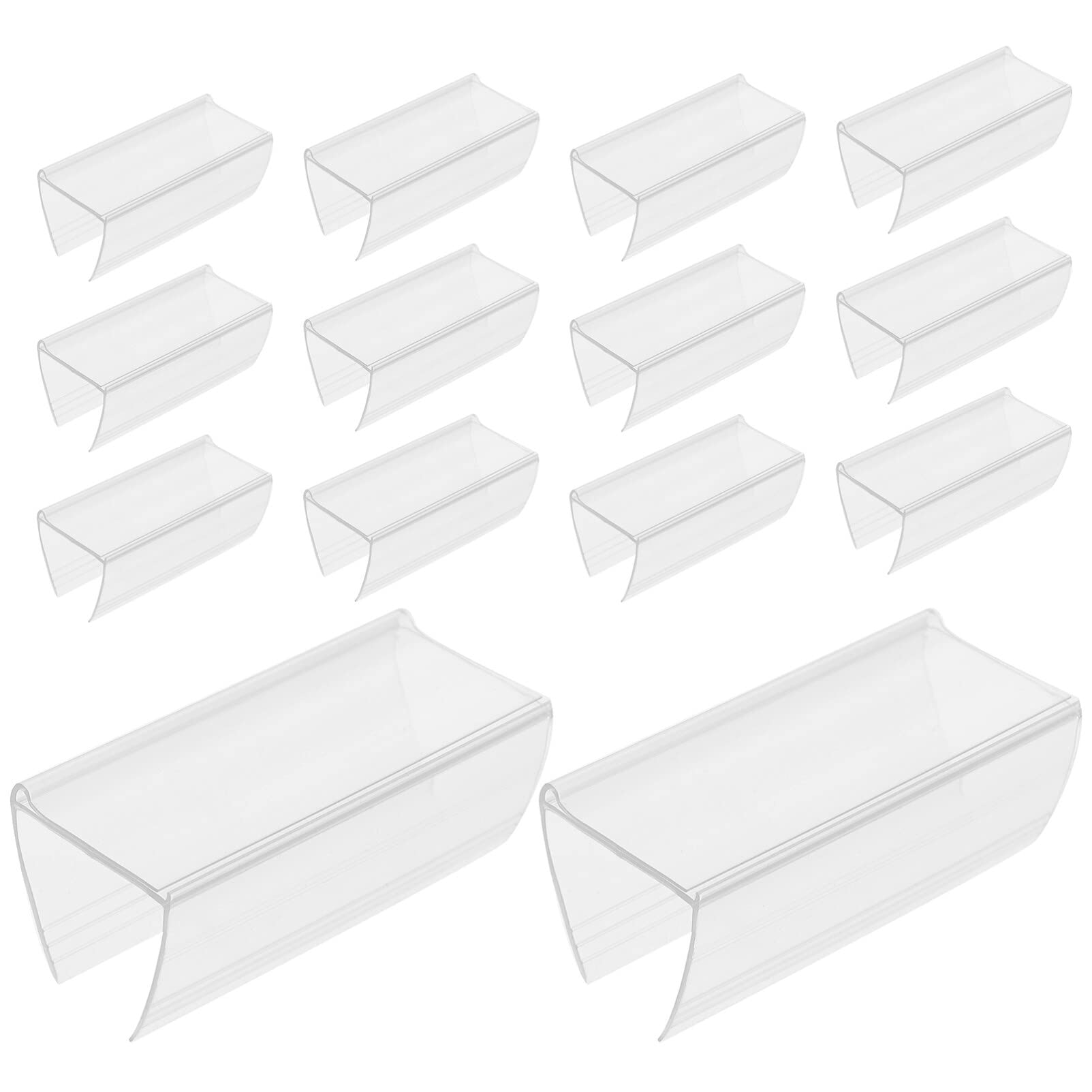 MAGICLULU 30pcs Transparent Sign Holder Label Clips PVC Tag Display Stands for Supermarket Retail and Home Organization
