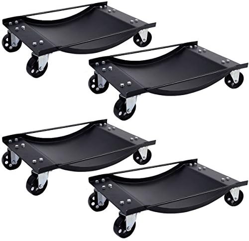 3.5 HD 4 PC Set Tire Wheel Dollies Dolly Vehicle Car Auto Repair Moving Diamond by Shop Equipment