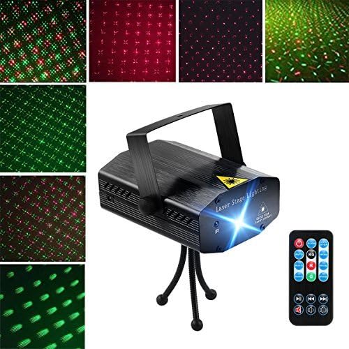 LED Projector Laser Lights, Blingco Mini Auto Flash RG Led Stage Lights Sound Activated for DJ Disco Party Home Show Birthday Party Wedding Stage Lighting with Remote Control (Black)