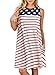ZESICA Women's Summer Sleeveless Damask Print Pocket Loose T-Shirt Cover Up Dress