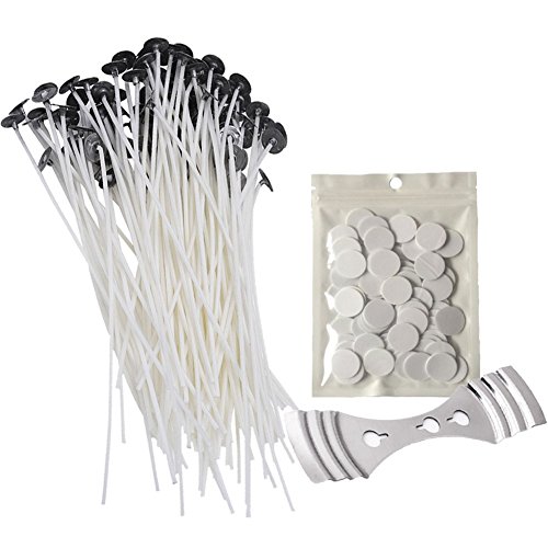 Homankit Candle Making Supplies 100 Pieces Cotton 8 Inches Candle Wicks for Candle Making, DIY Candle Making Kit