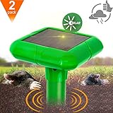 2 x VENSMILE Solar Sonic Mole Repellent Deterrent Gopher Repeller Vole Trap and Shrews Control Chaser Spike Weatherproof