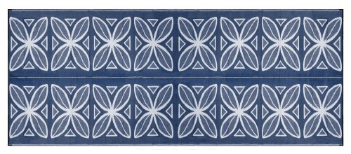 Camco 42831 Botanical Awning Leisure Mat-Blue 8′ X 20′