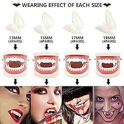 MUCCKEN 16 Pairs Vampire Teeth with Adhesive, 4