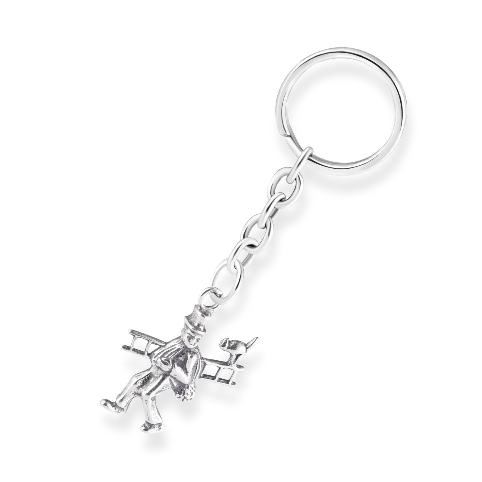 Mens Chimney Sweep Keychain Good Luck Charm Made Of Sterling Silver