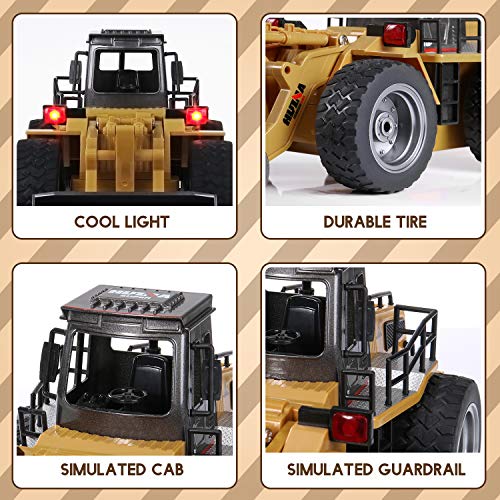 SGILE RC Remote Control Truck Toy, Full Function Alloy Construction Vehicle for Kids, Medium - Thumbnail 4