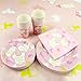 202 Piece Baby Girl Baby Shower Decorations Set - Girl Baby Shower Decorations with Banner, Plates, Cups, Napkins, Cutlery, and Tablecloth, Serves 25
