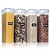 Vtopmart 2.8L Cereal Containers for Storage,Plastic BPA Free Kitchen Pantry Flour Storage,Dry Food Keepers,Set of 4 with…