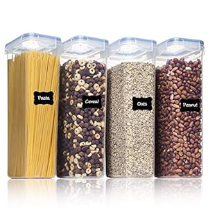 Vtopmart-28L-Cereal-Containers-for-StoragePlastic-BPA-Free-Kitchen-Pantry-Flour-StorageDry-Food-KeepersSet-of-4-with-24-Labels Vtopmart 2.8L Cereal Containers for Storage,Plastic BPA Free Kitchen Pantry Flour Storage,Dry Food Keepers,Set of 4 with…