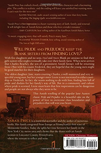 First Impressions An Amish Tale Of Pride And Prejudice Volume 1 The Amish Classics Price Sarah 9781621366072 Amazon Com Books