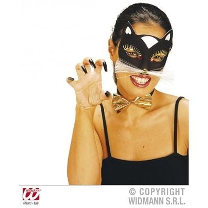 Lively Moments Dezente Katzenmaske mit Schnurrhaaren in schwarz - Gold