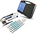 Bastex Soldering Kit with Temperature Adjust 110v 60 Watts Soldering Iron, 5 Soldering Iron Tips, and Cleaning Sponge, Anti-Static Tweezers. Desoldering Pump, Carrying Case