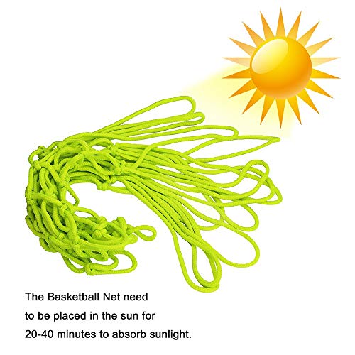 Eau Glow Basketball Net, Glow in The Dark Heavy Duty Basketball Hoop Replacement Net 12 Loop Standard Size - Thumbnail 2